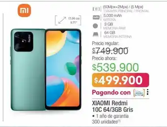 Jumbo Xiaomi redmi 10c 64/3gb gris oferta