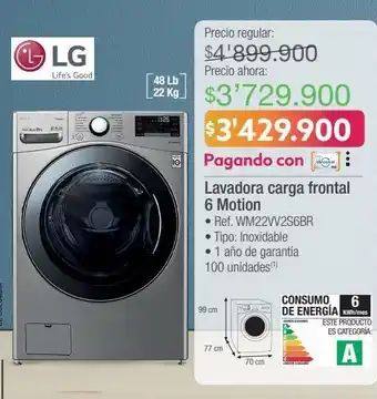 Jumbo Lavadora carga frontal 6 motion oferta