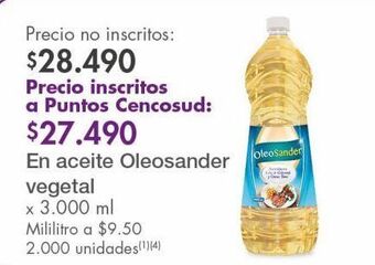 Metro Aceite oleosander vegetal x 3.000 ml oferta