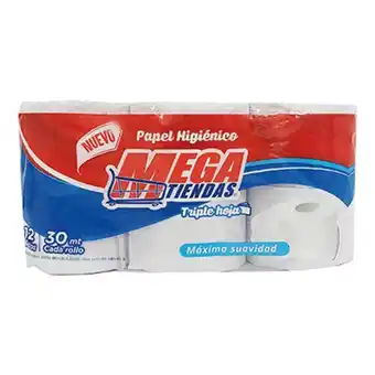 MegaTiendas Papel higienico megatiendas triple hojas 12 unds x 30 m c/u oferta