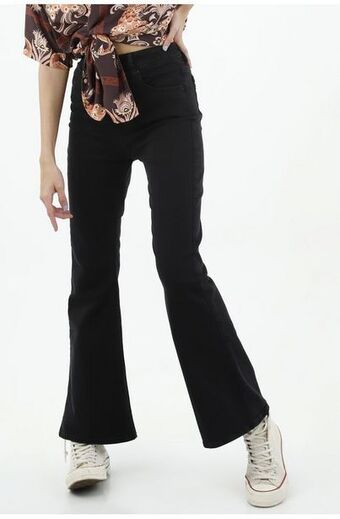 Tennis Jean tiro alto negro para mujer oferta