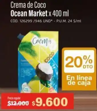 Makro Crema de Coco Ocean Market 400ml oferta