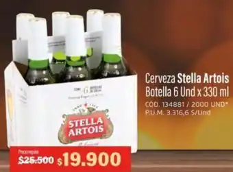 Cerveza Stella Artois Botella 6 Und x 330ml