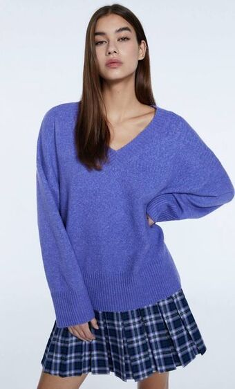 Jersey cuello pico tacto suave