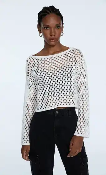 Stradivarius Jersey calado punto oferta