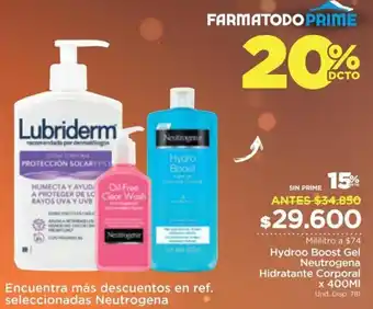 FarmaTodo Hydroo Boost Gel Neutrogena Hidratante Corporal 400ml oferta