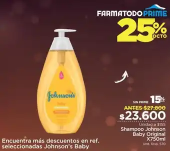 FarmaTodo Shampoo Johnson Baby Original 750ml oferta