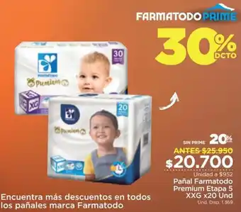 FarmaTodo Pañal Farmatodo Premium Etapa XXG x 20 Und oferta