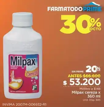 FarmaTodo Milpax Cereza 360ml oferta