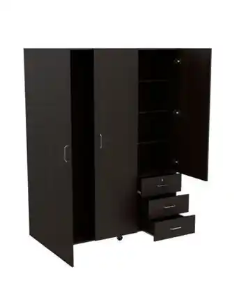 Flamingo Closet tini, wengue, con tres cajones organizadores y tres puertas abatibles oferta