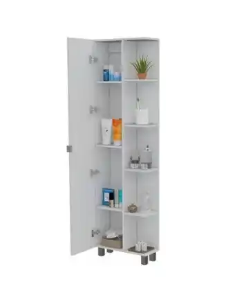 Flamingo Mueble esquinero zendaya, blanco, con cinco entrepaños oferta