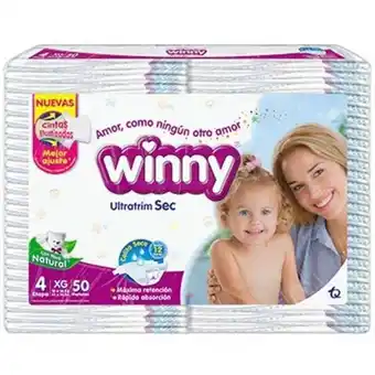 MegaTiendas Pañal winny ultratrim sec etapa 4 x 50 unds oferta