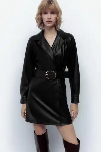 Zara Vestido blazer efecto piel oferta
