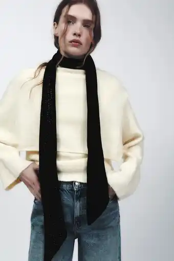 Zara Foulard terciopelo flecos oferta