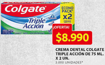 Ara Crema Dental Colgate Triple Acción de 75ml x 2un oferta
