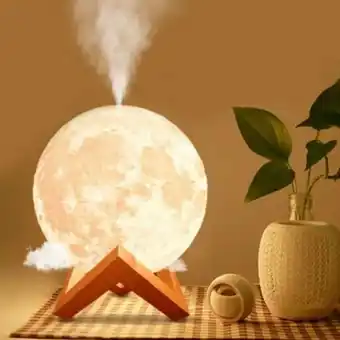 Linio Lampara humidificador difusor luna 3d colores base madera oferta