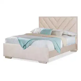 Muebles Jamar Cama doble luca beige, champaña oferta