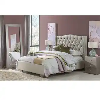 Muebles Jamar Cama doble arles lino perla oferta