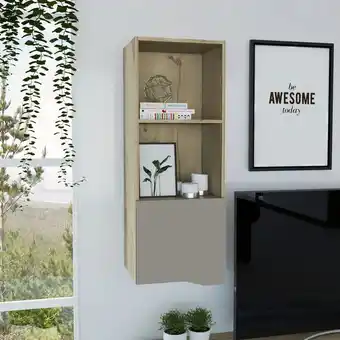 Muebles Jamar Biblioteca piero natural, taupe alta 41x110x34 oferta