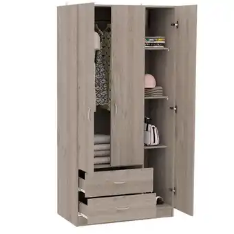 Estra Closet américa, humo, con dos cajones y amplios espacios para guardar ropa zf oferta