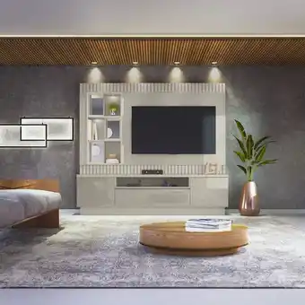 Muebles Jamar Centro de entretenimiento amaris off white 216x194x45 oferta