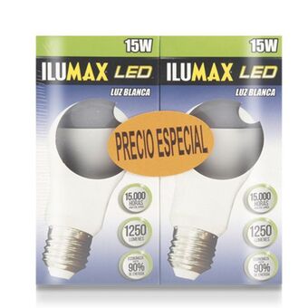 Makro Bombillo led ilumax 15w luz blanca e27 15000h 2u oferta