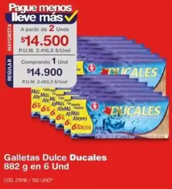 Makro Galletas Dulce Ducales 882g en 6Und oferta