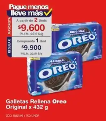 Makro Galletas Rellena Oreo Original 432g oferta