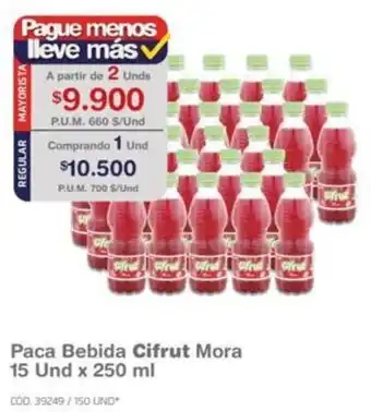 Makro Paca Bebida Cifrut Mora 15 Und x 250ml oferta