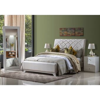 Muebles Jamar Cama doble palmira eurolino beige perla oferta