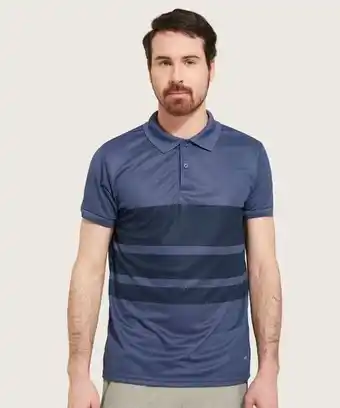 Camisa tipo polo de hombre con estampado a rayas