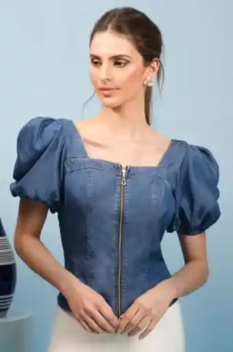 Chazari Blusa campesina con cierre oferta