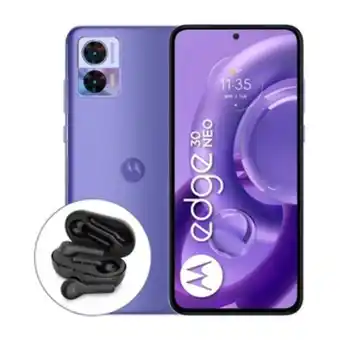Ktronix Celular motorola edge 30neo 128gb morado 5g + motobuds 085 oferta