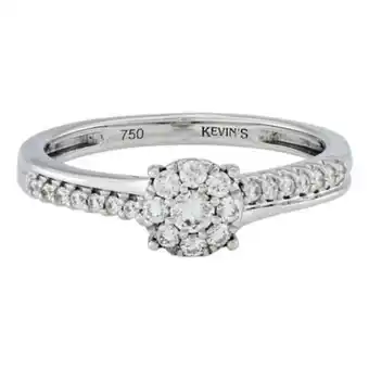 Kevin's Joyeros Anillo en oro blanco de 18 kilates, con diamante central de 0.06 ct y decoración en diamantes de 0.19 ct, de la coleccion flo oferta