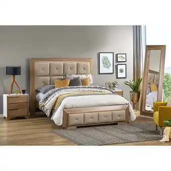 Muebles Jamar Cama doble toledo eurolino marfil, natural oferta