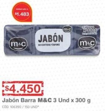 Makro Jabón Barra M&C 3 Unid x 300g oferta