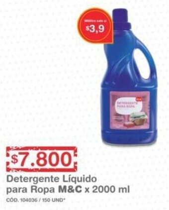 Makro Detergente Líquido para Ropa M&C 2000ml oferta