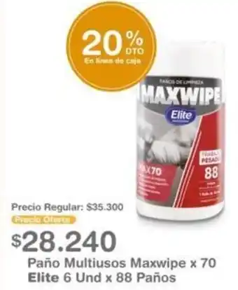 Makro Paño Multiusos Maxwipe x 70 ELite 6 Und x 88 Paños oferta