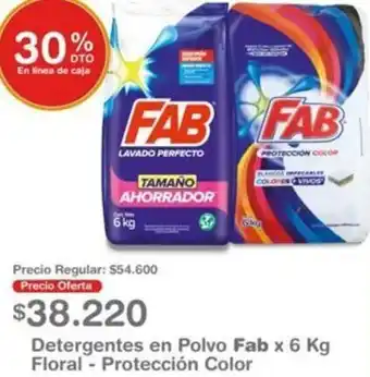 Makro Detergente en Polvo Fab x 6kg Floral - Protección Color oferta