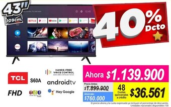 Alkomprar TCL Android TV 43" oferta