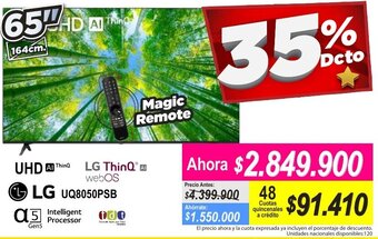 Alkomprar LG ThinQ UHD 65" oferta