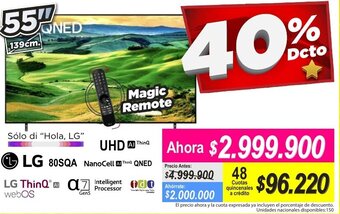 Alkomprar LG ThinQ UHD 55" oferta