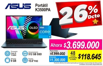 Alkomprar Asus Portátil K3500PA oferta