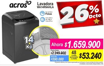 Alkomprar Acros Lavadora WA14RNAHLA 14kg oferta