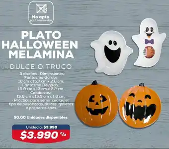 Tiendas D1 Plato Halloween Melamina oferta