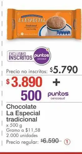 Metro Chocolate la especial tradicional x 500g oferta
