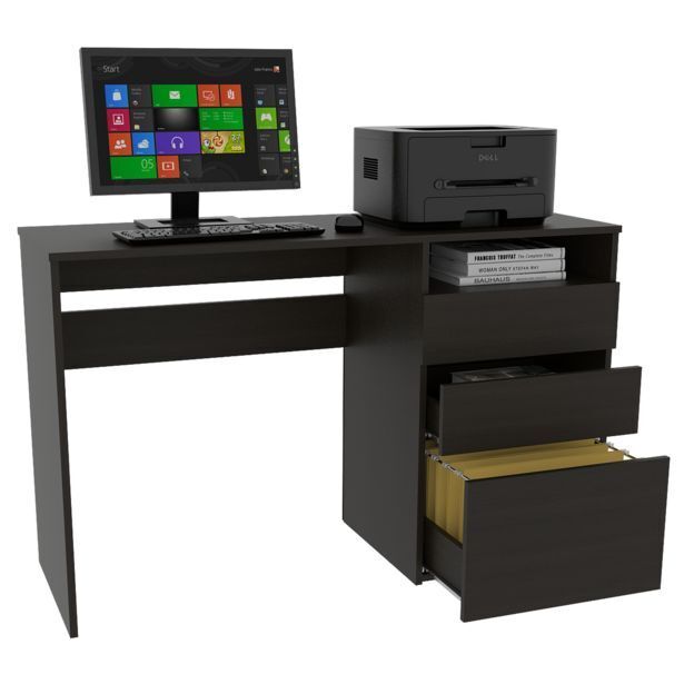Estra Escritorio venus, wengue, con dos cajones multiusos y un cajón archivador adicional oferta