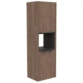 Estra Gabinete de baño kairoz, miel y plata oscuro, con dos puertas abatibles y cinco entrepaños oferta