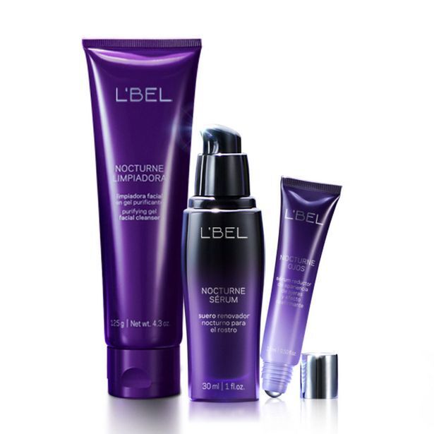L'bel Set rutina noche nocturne sérum rostro, ojos y limpiadora oferta