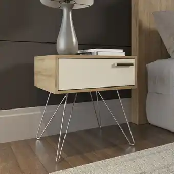 Muebles Jamar Mesa de noche hollywood natural, off white oferta